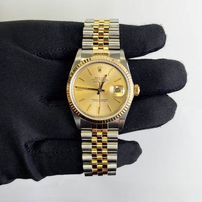 Rolex Datejust 36mm Champagne Dial Watch Ref# 16233