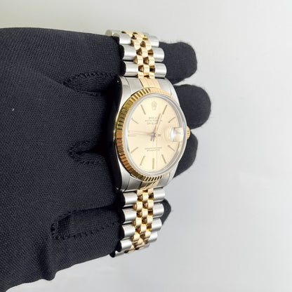 Rolex Datejust 36mm Champagne Dial Watch Ref# 16233