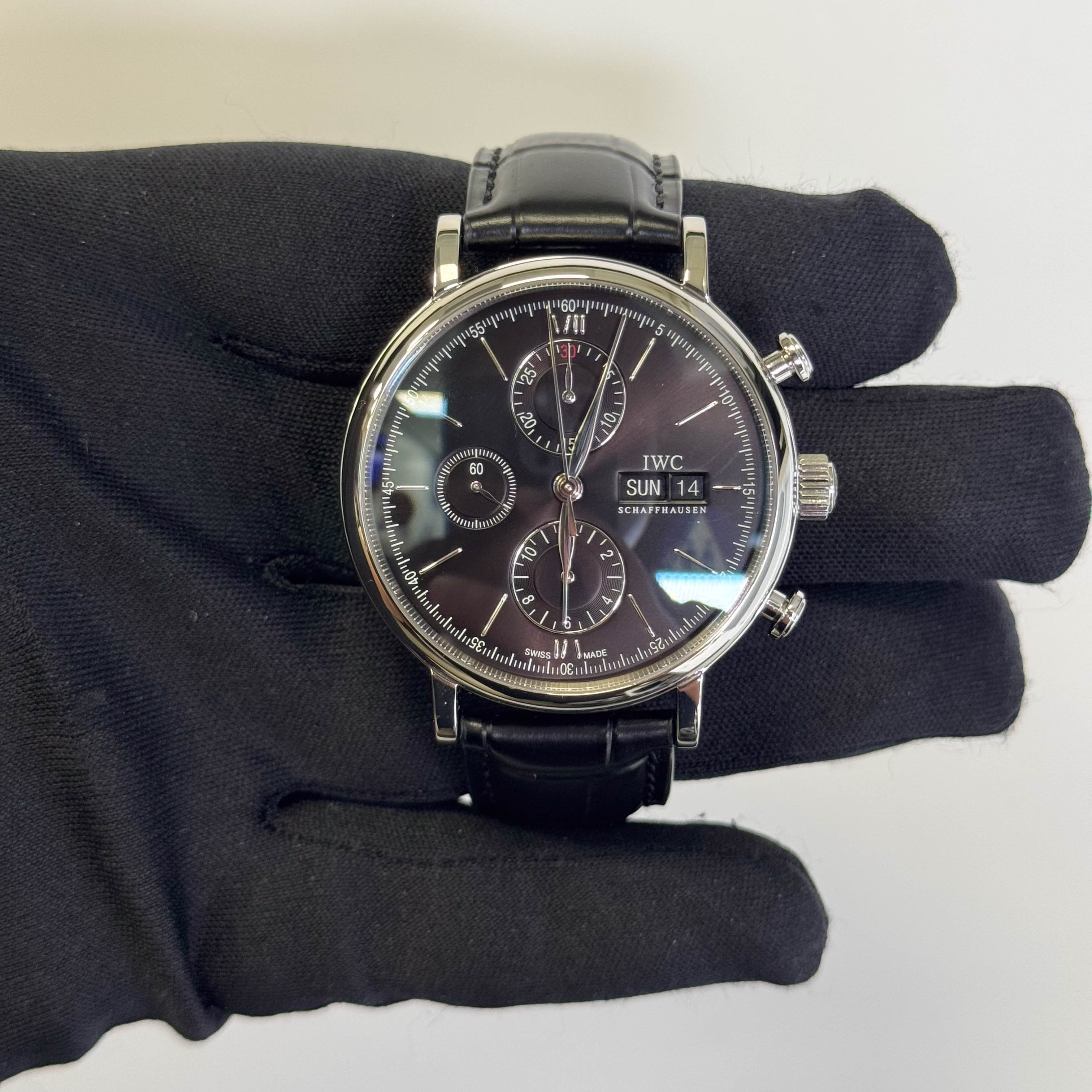 IWC Pilot Chronograph 41mm  Black Chronograph Dial Watch Ref #IW391008