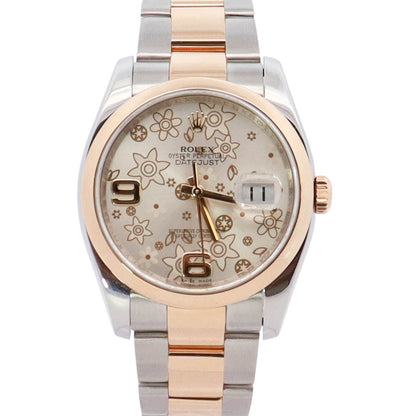 Rolex Datejust 36mm Silver Flower Dial Watch Ref# 116203 - Happy Jewelers Fine Jewelry Lifetime Warranty