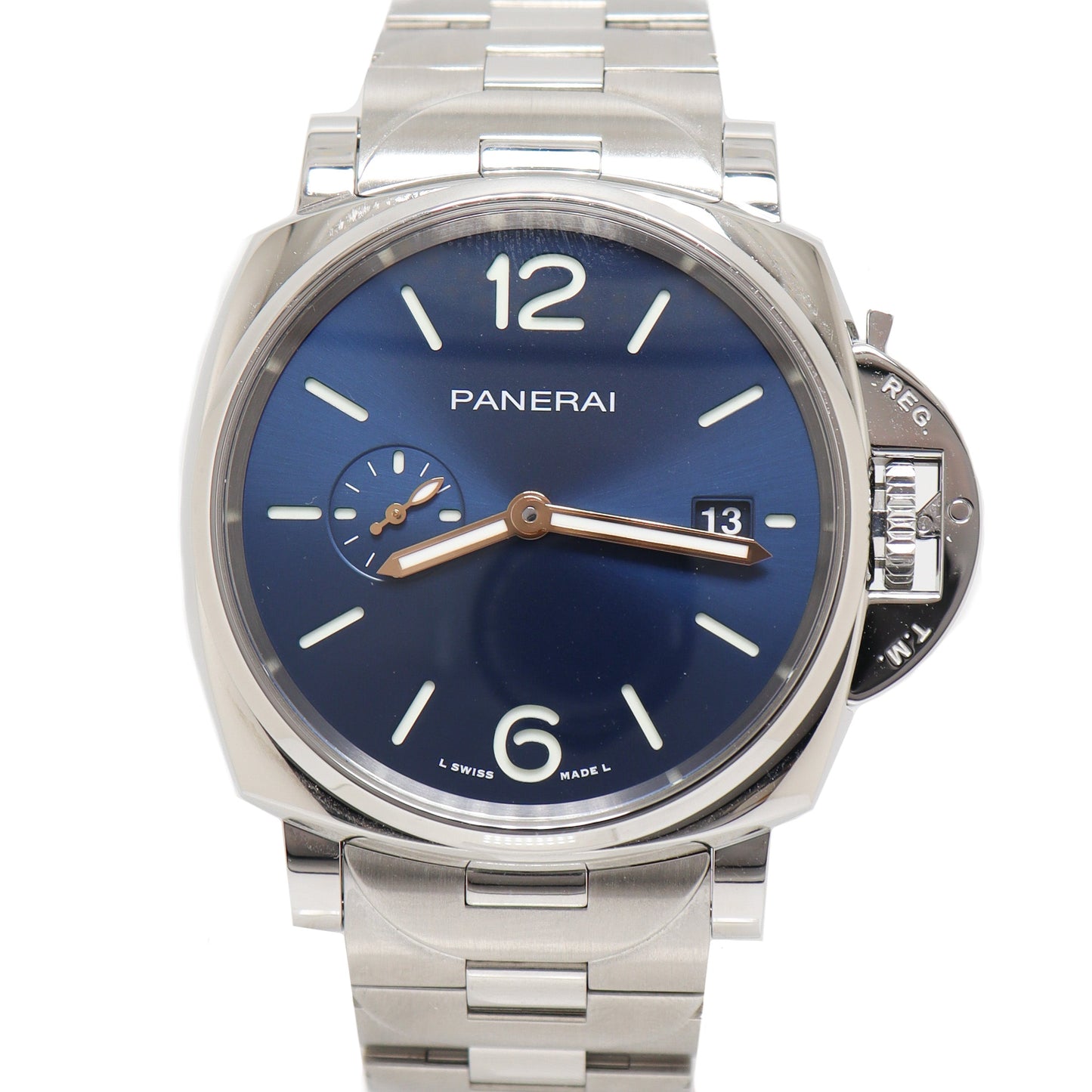 Panerai Luminor 42mm Blue Dial Watch Ref# PAM01124