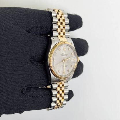 Rolex Datejust 36mm Silver Jubilee Diamond Dial Watch Ref# 16233