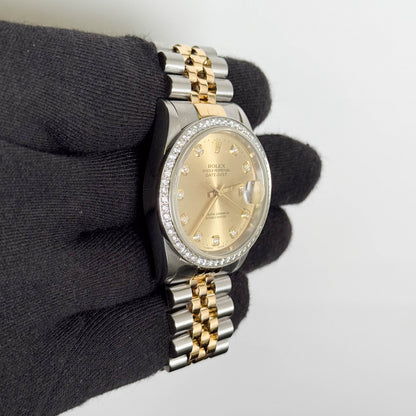 Rolex Datejust 36mm Champagne Dial Watch Ref# 16233