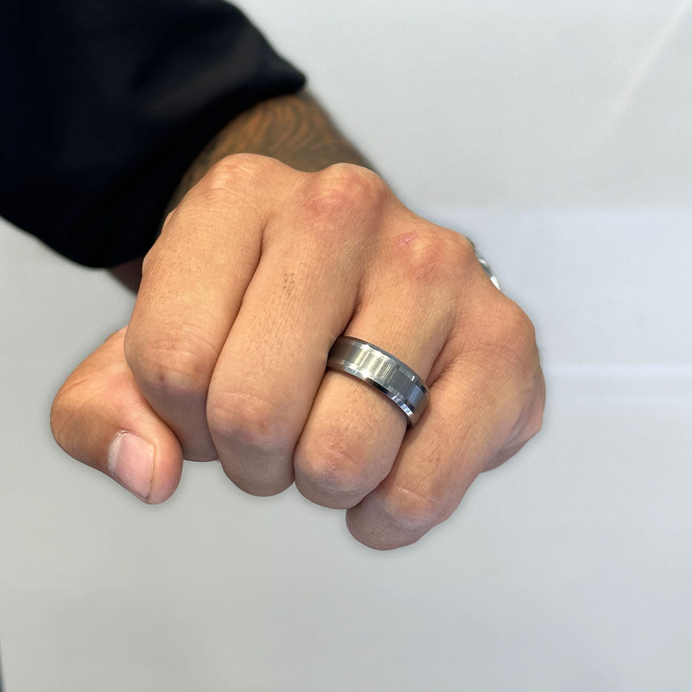 Brushed / Polished Tungsten Band - Happy Jewelers Fine Jewelry Lifetime Warranty