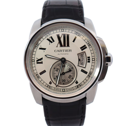 Cartier Calibre 42mm Silver Dial Watch Ref# W7100013 - Happy Jewelers Fine Jewelry Lifetime Warranty