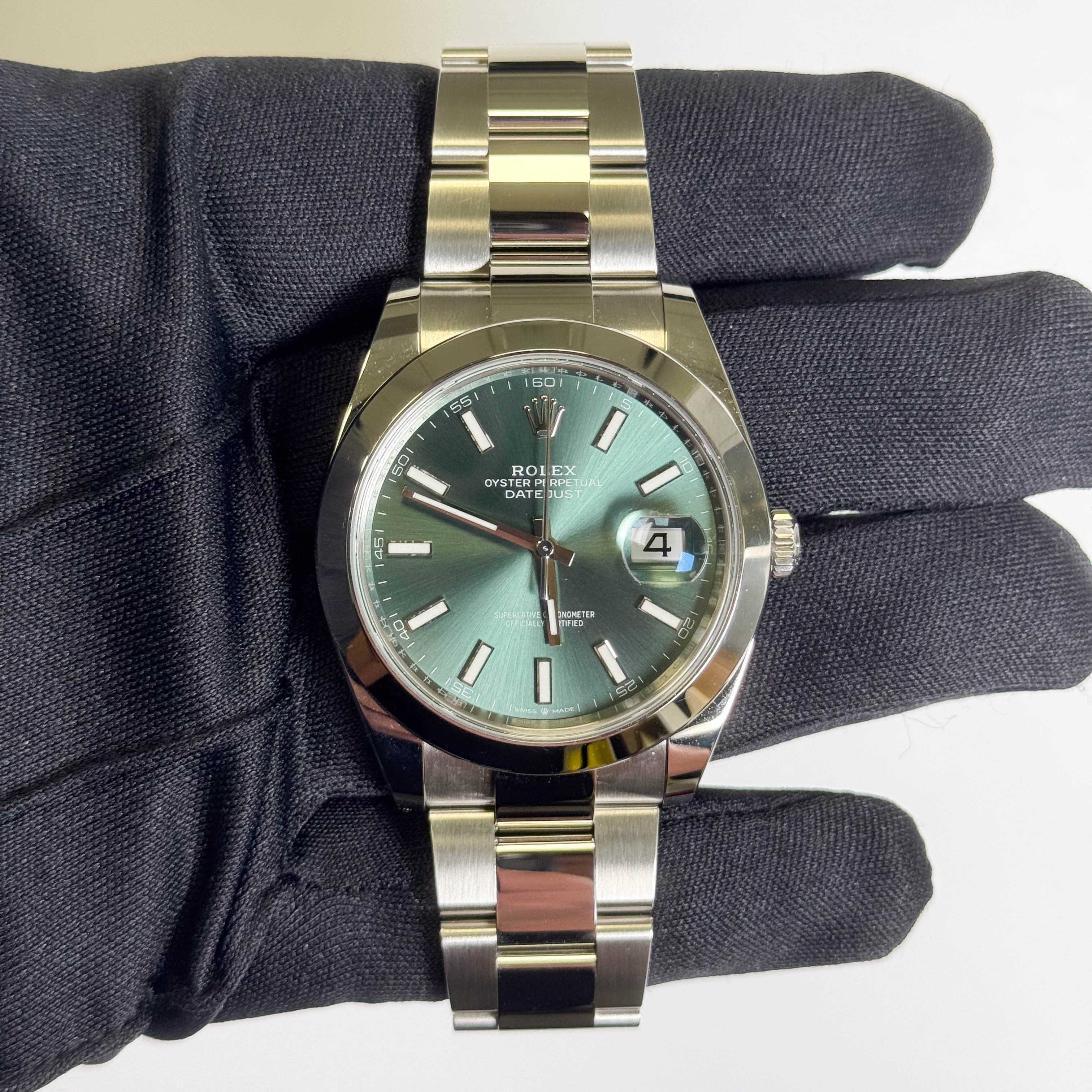 Rolex Datejust 41mm Green Dial Watch Ref# 126300 - Happy Jewelers Fine Jewelry Lifetime Warranty