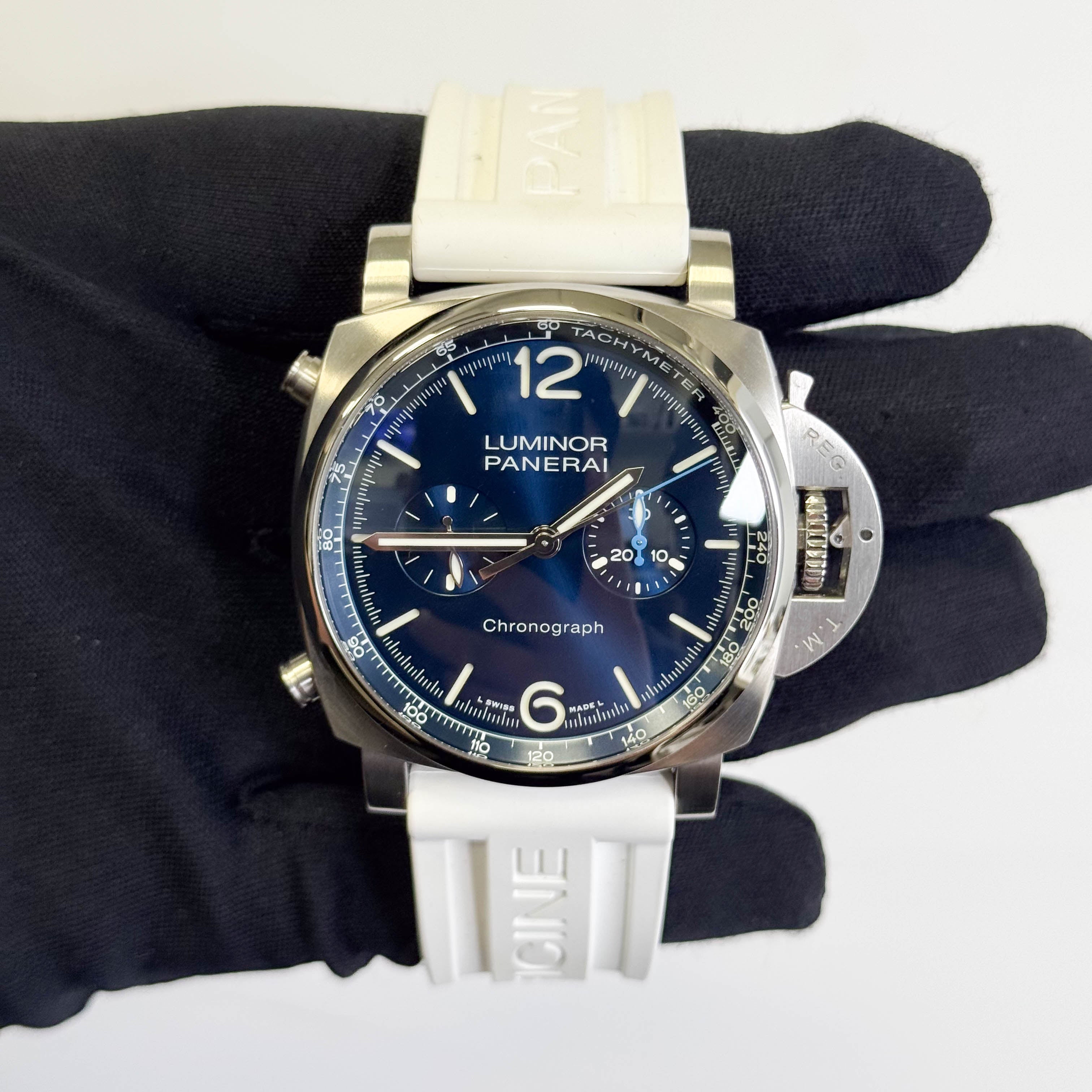 Panerai Luminor 44mm Blue Dial Watch Ref# PAM01110 - Happy Jewelers Fine Jewelry Lifetime Warranty