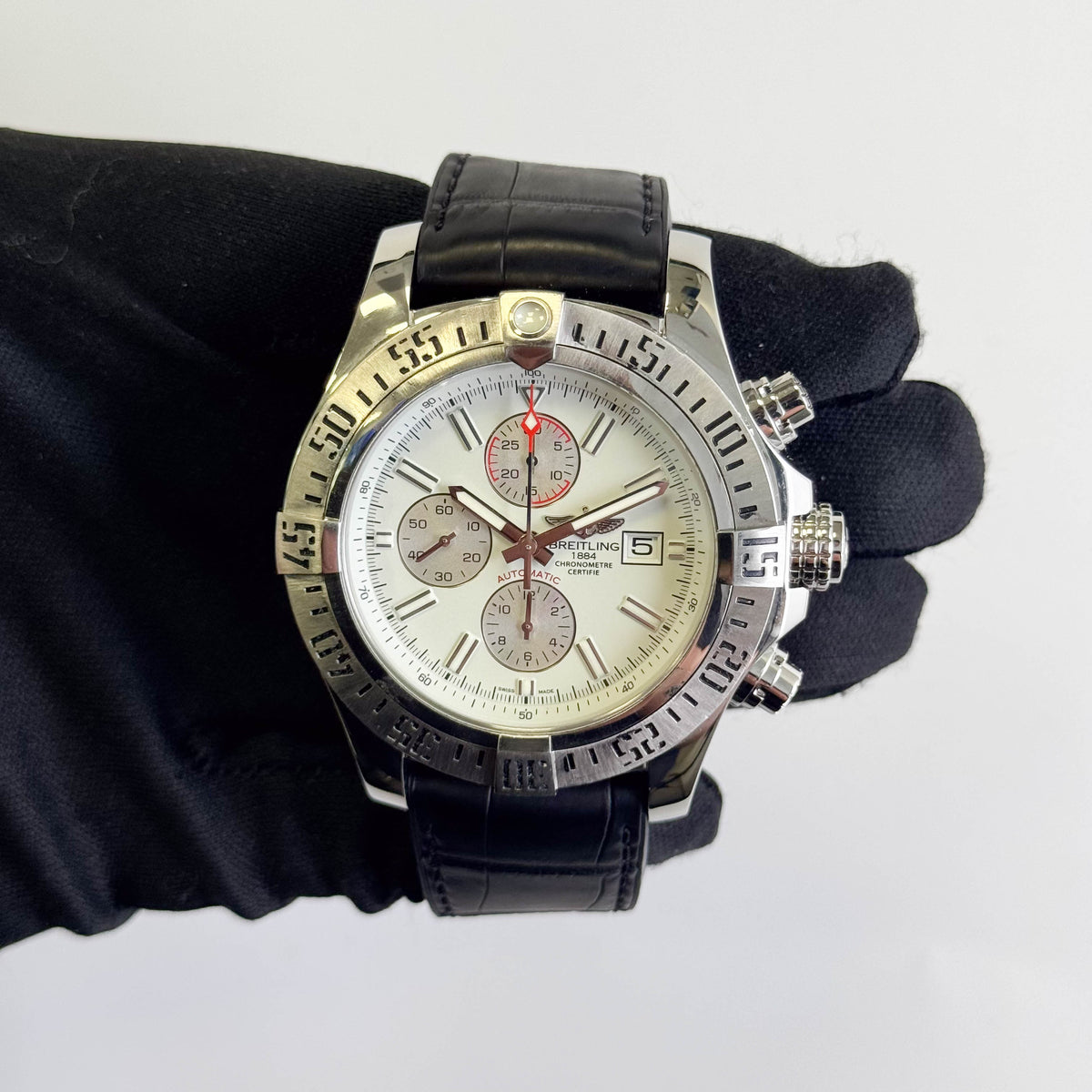 Breitling Super Avenger II 48mm White Dial Watch Ref# A13371