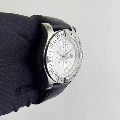 Breitling Super Avenger II 48mm White Dial Watch Ref# A13371