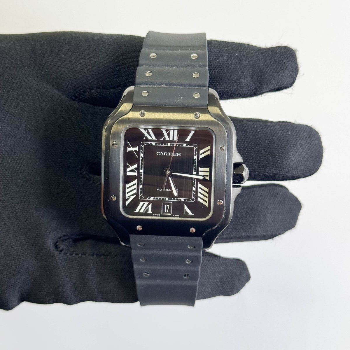 Cartier Santos 40mm Black Dial Watch Ref# WSSA0039
