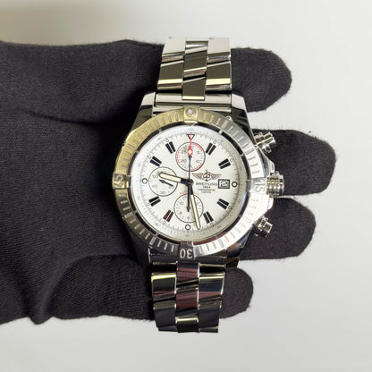Breitling Super Avenger 48mm White Dial Watch Ref# A13370