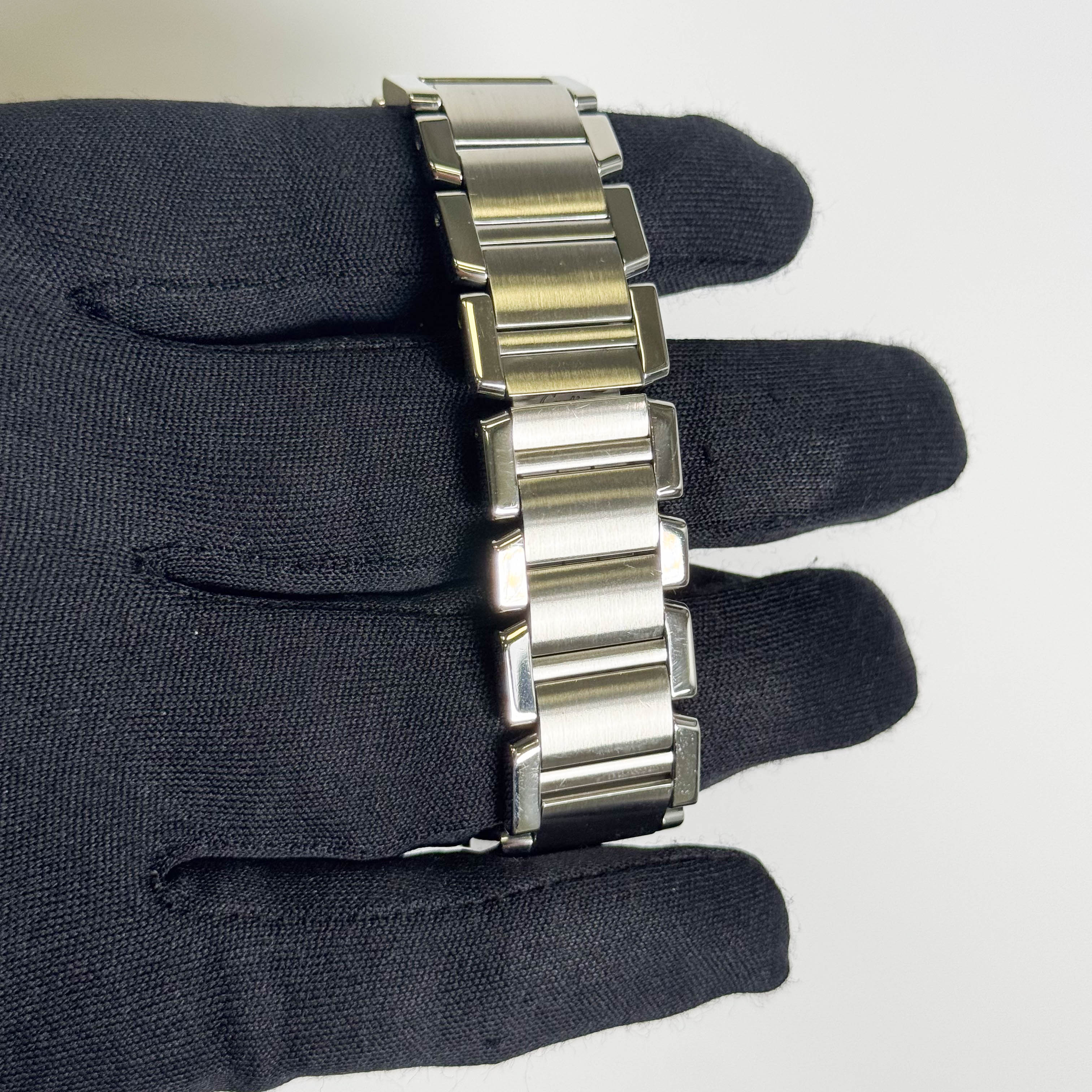 Cartier Tank Française Stainless Steel 28mm White Dial Watch Ref# W51002Q3