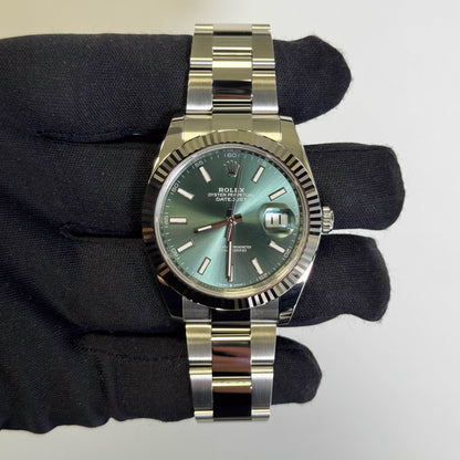 Rolex Datejust 41mm Green Dial Watch Ref# 126334 - Happy Jewelers Fine Jewelry Lifetime Warranty