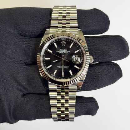 Rolex Datejust 41mm Black Dial Watch Ref# 126334 - Happy Jewelers Fine Jewelry Lifetime Warranty