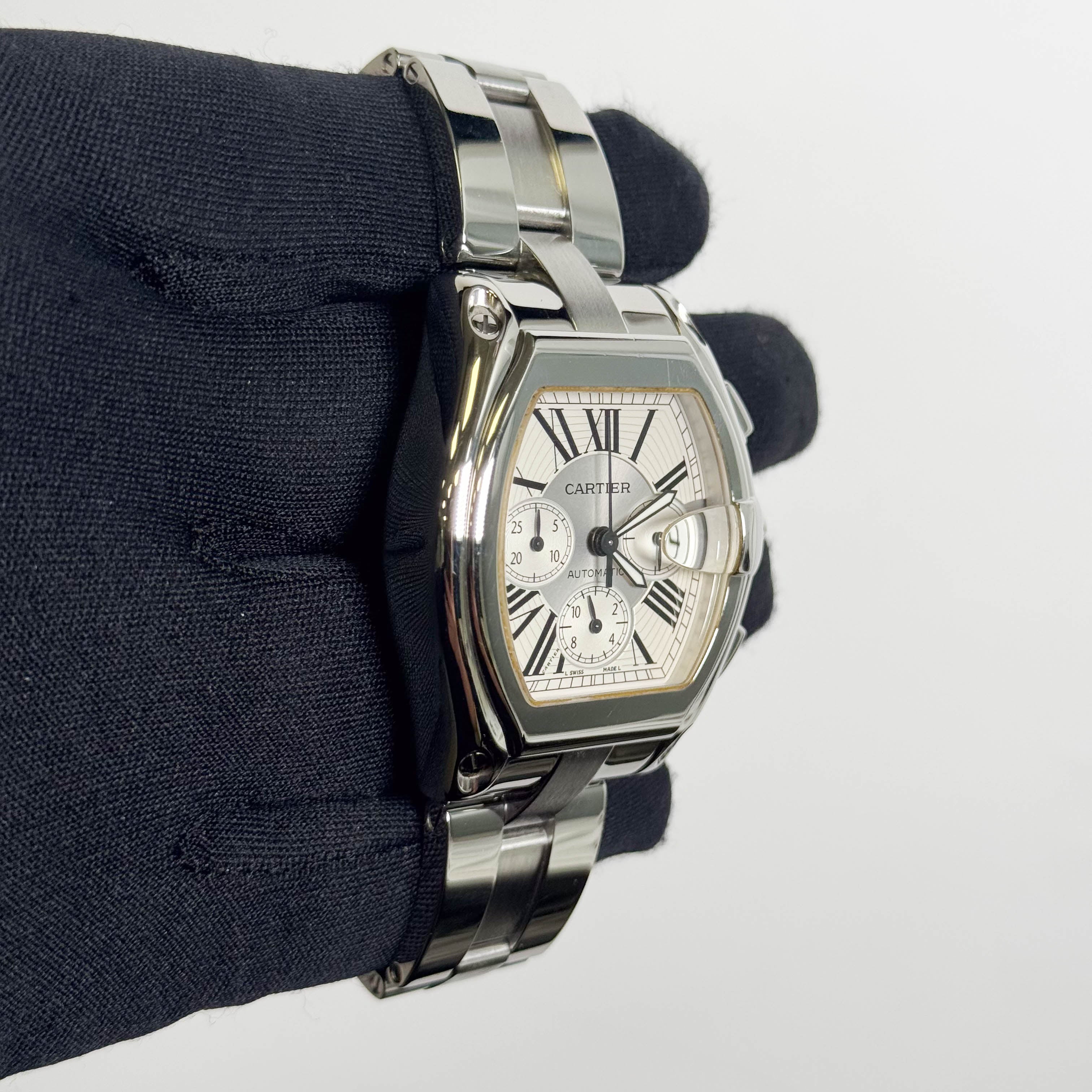 Cartier Roadster 48mm Silver Dial Watch Ref# W62019X6 - Happy Jewelers Fine Jewelry Lifetime Warranty