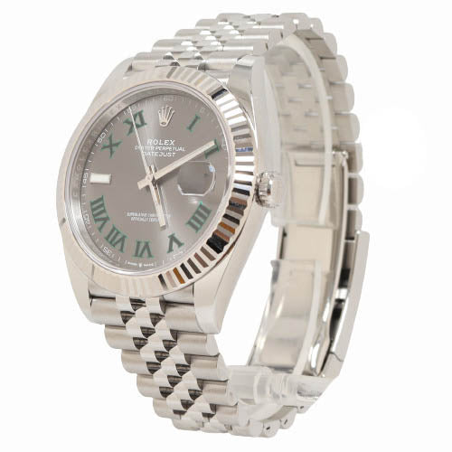 Rolex Mens Datejust Stainless Steel 41mm Wimbledon Dial Watch Reference# 126334 - Happy Jewelers Fine Jewelry Lifetime Warranty