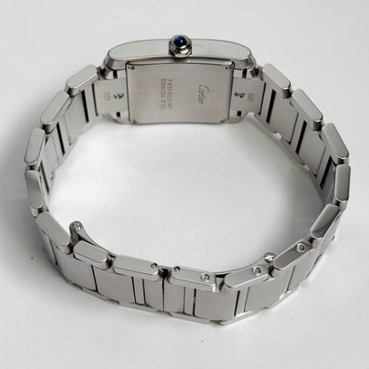 Cartier Tank Stainless Steel 25mm White/Ivory Dial Watch Ref# W51011Q3 - Happy Jewelers Fine Jewelry Lifetime Warranty