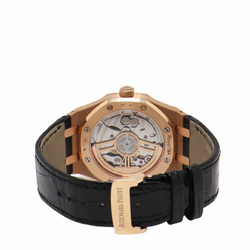 Audemars Piguet Men's Royal Oak Pink Gold 41mm Black "Grande Tapisserie" Dial Watch Reference# 15500OR.OO.D002CR.01 - Happy Jewelers Fine Jewelry Lifetime Warranty