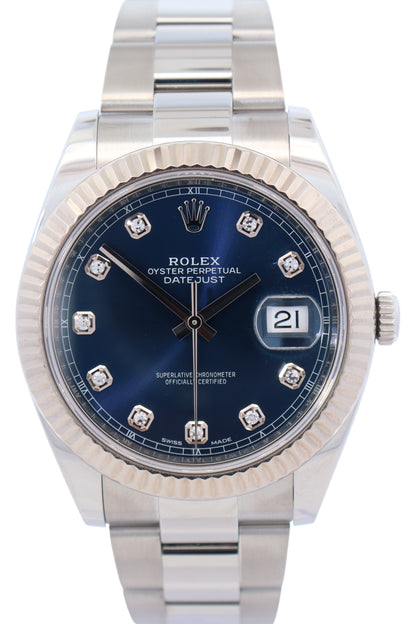 Rolex Datejust 41mm Blue Dial Watch Ref# 126334 - Happy Jewelers Fine Jewelry Lifetime Warranty