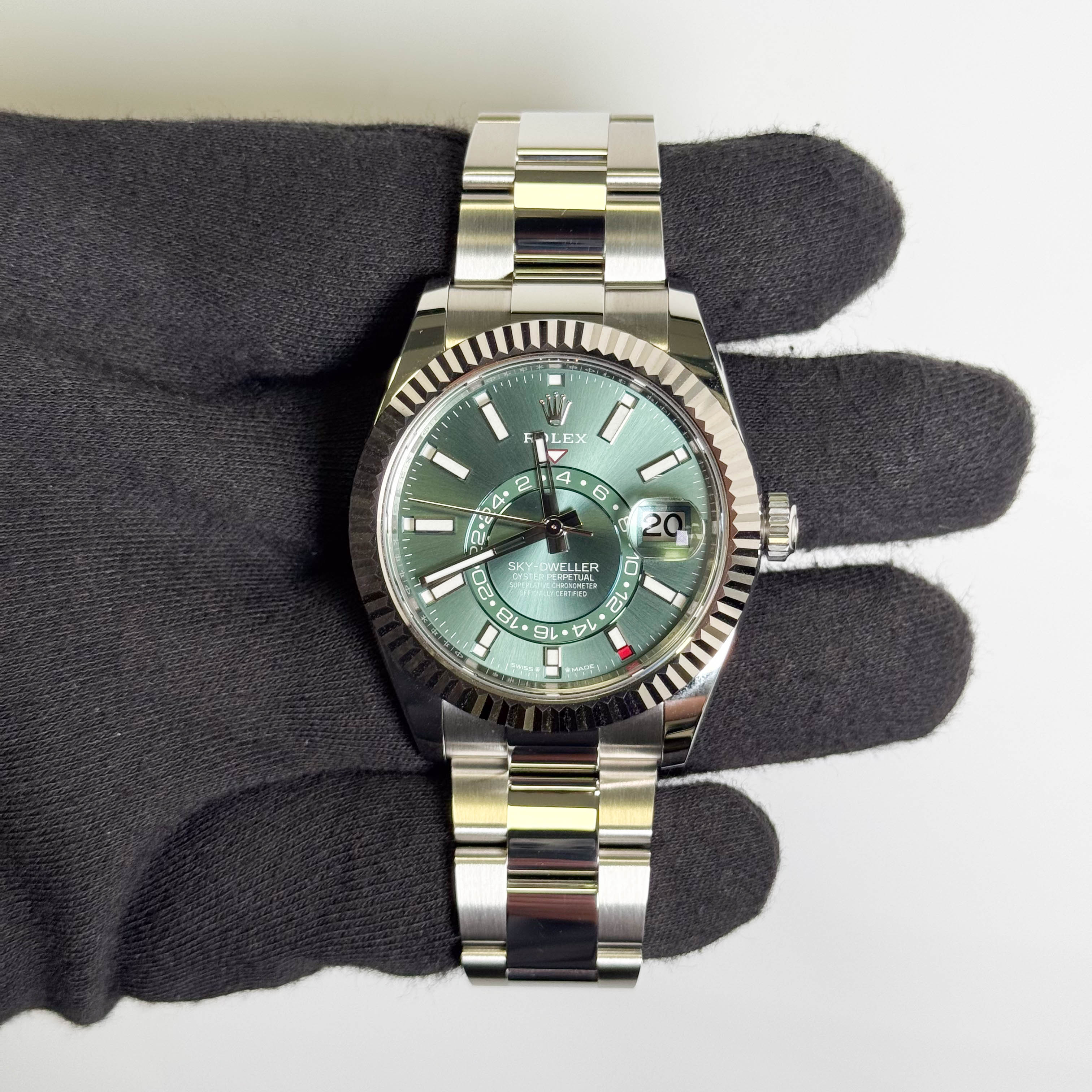 Rolex Sky-Dweller 42mm Green Dial Watch Ref# 336934