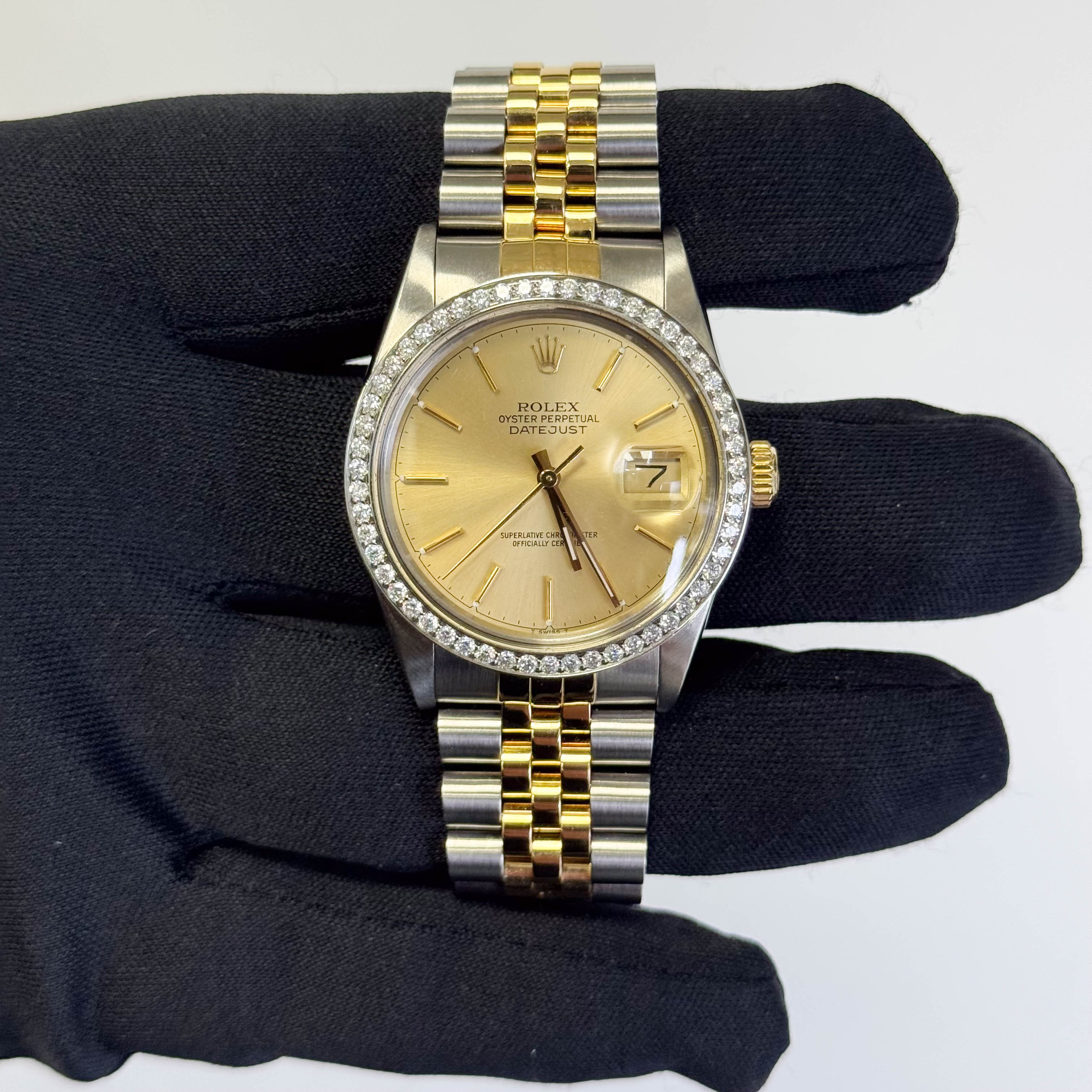 Rolex Datejust 36mm Champagne Dial Watch Ref# 16013 - Happy Jewelers Fine Jewelry Lifetime Warranty
