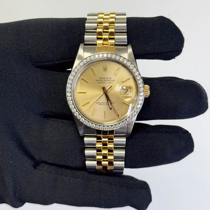Rolex Datejust 36mm Champagne Dial Watch Ref# 16013 - Happy Jewelers Fine Jewelry Lifetime Warranty