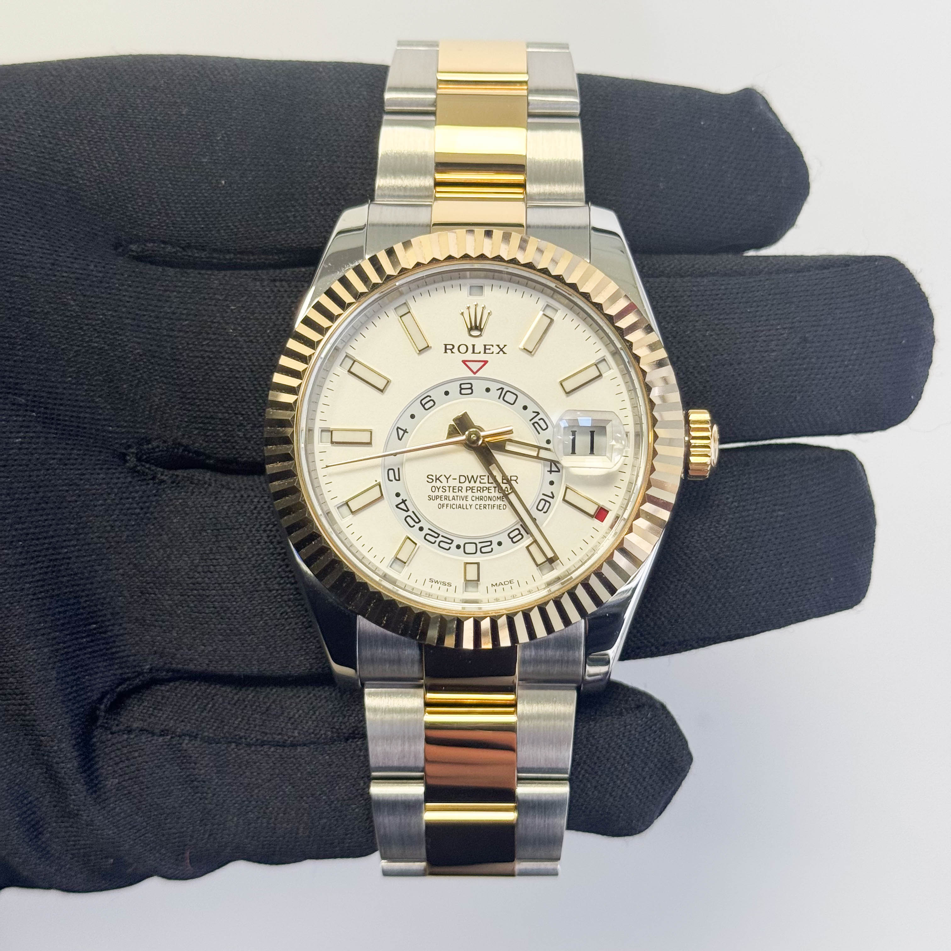 Rolex Sky-Dweller 42mm White Dial Watch Ref# 326933