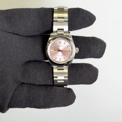 Rolex Oyster Perpetual 28mm Pink Dial Watch Ref# 276200