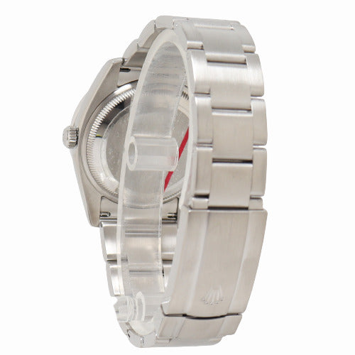 Rolex Mens Air King Stainless Steel 34MM Custom Dark MOP Diamond Dial Watch Reference# 114200 - Happy Jewelers Fine Jewelry Lifetime Warranty