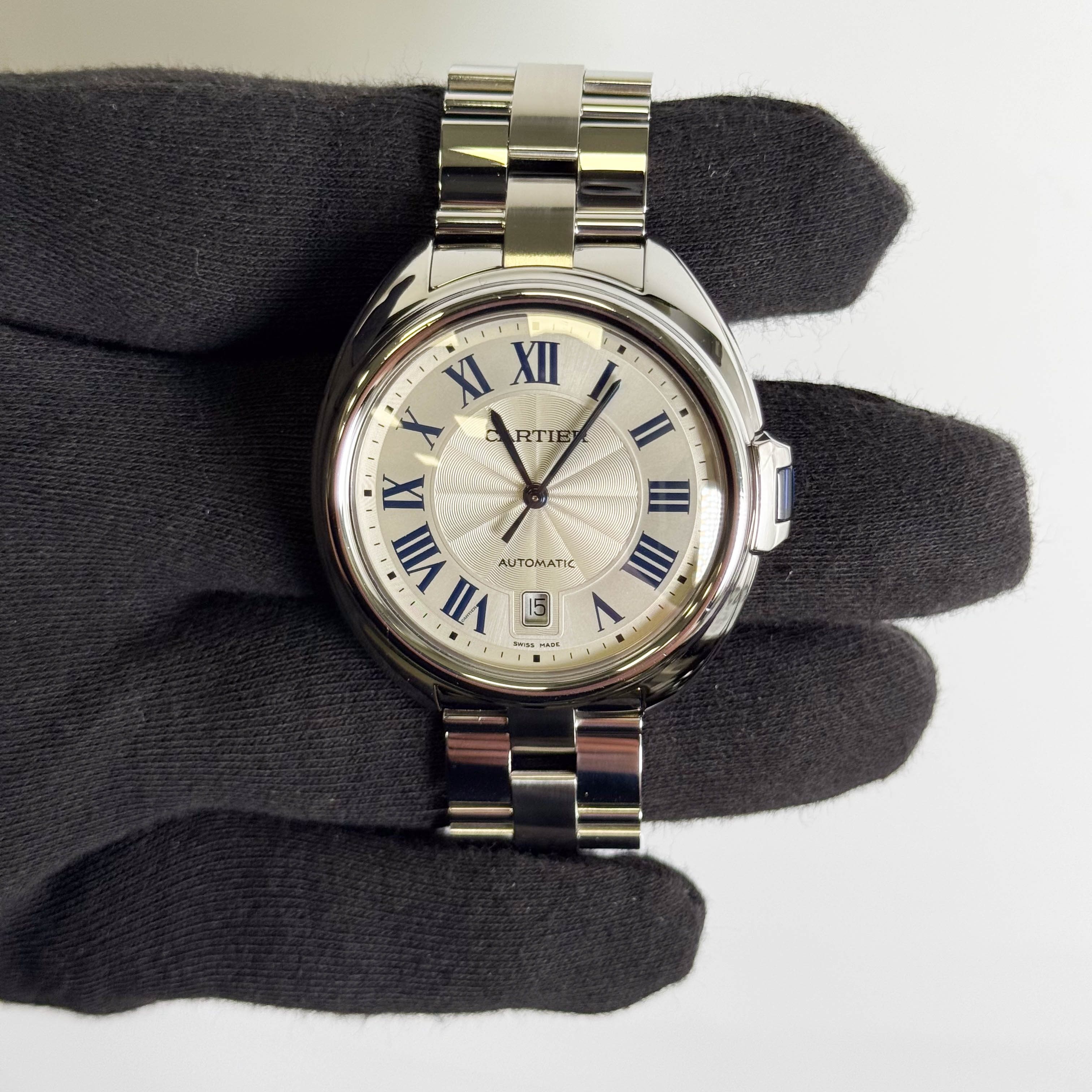 Cartier Cle 35mm Silver Dial Watch Ref# WSCL0007