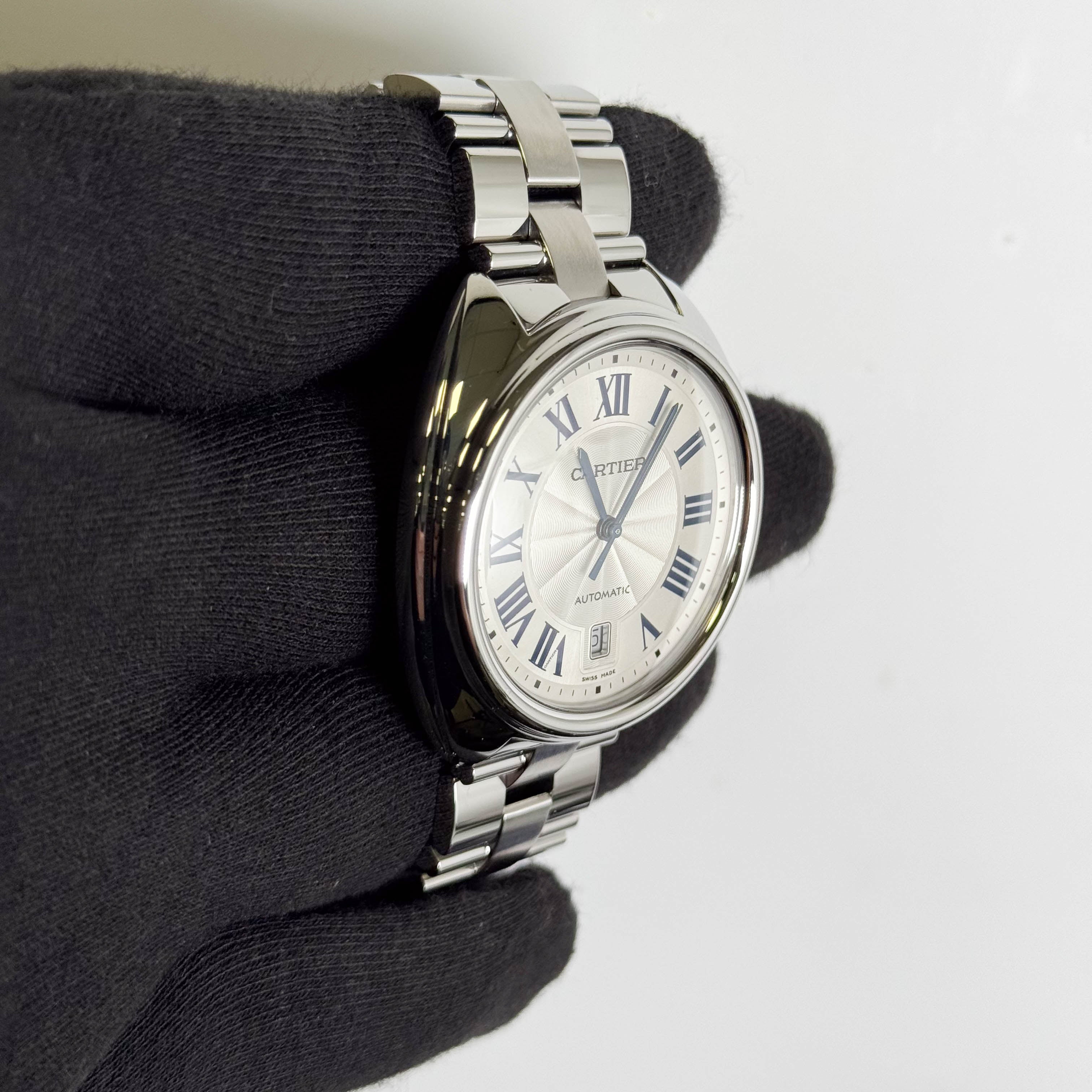 Cartier Cle 35mm Silver Dial Watch Ref# WSCL0007