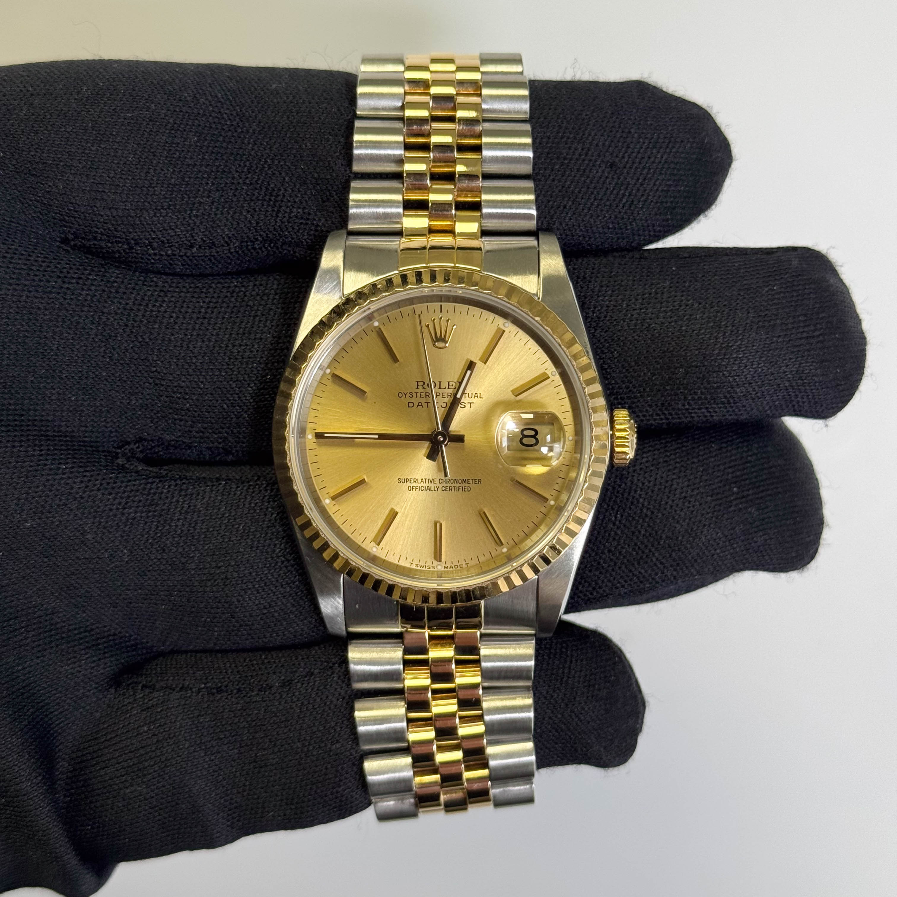 Rolex Datejust 36mm Champagne Dial Watch Ref# 16233