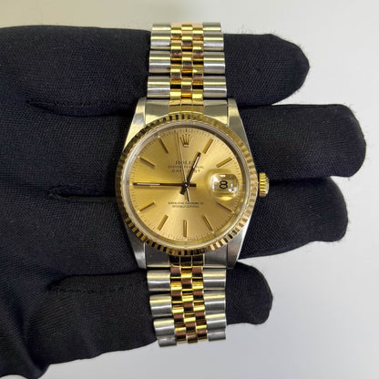 Rolex Datejust 36mm Champagne Dial Watch Ref# 16233 - Happy Jewelers Fine Jewelry Lifetime Warranty