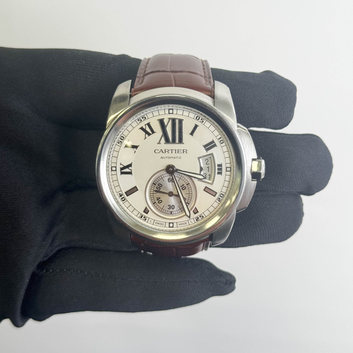 Cartier Calibre De 42mm Silver Dial Watch Ref# W7100037