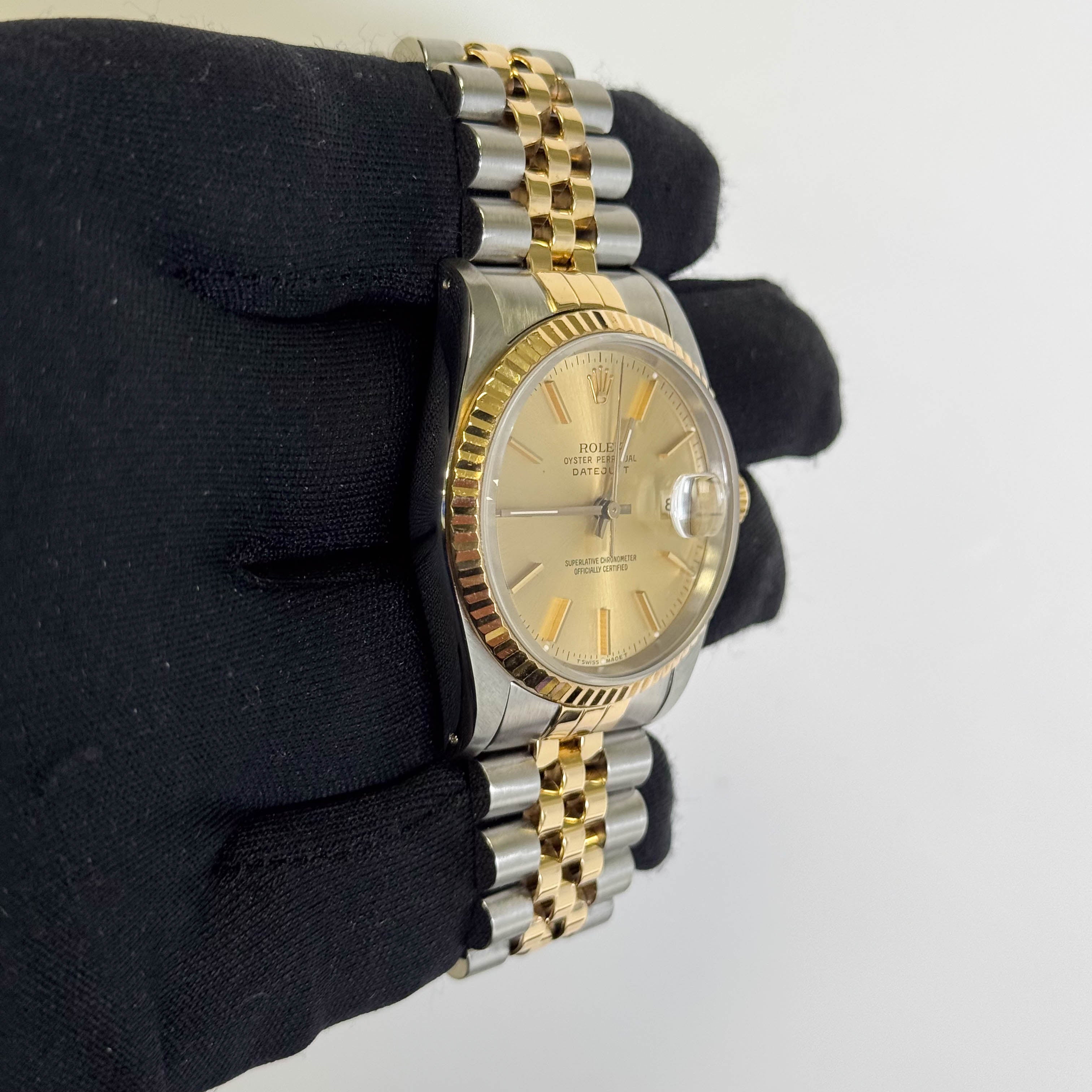 Rolex Datejust 36mm Champagne Dial Watch Ref# 16233