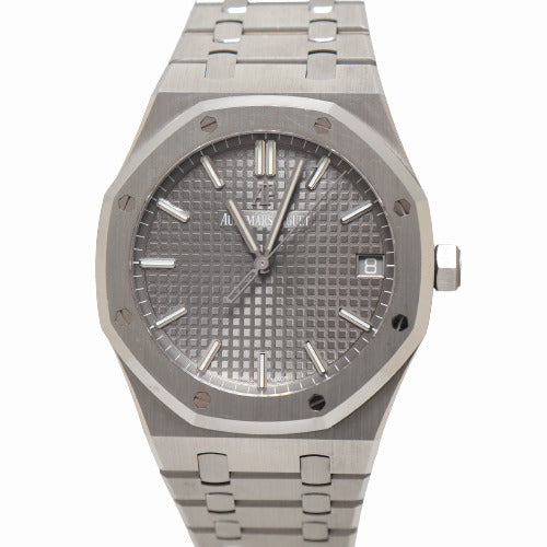 Audemars Piguet Royal Oak Stainless Steel 41mm Slate Grey "Grande Tapisserie" Stick Dial Watch Reference #: 15500ST.OO.1220ST.02 - Happy Jewelers Fine Jewelry Lifetime Warranty