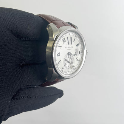 Cartier Calibre De 42mm Silver Dial Watch Ref# W7100037