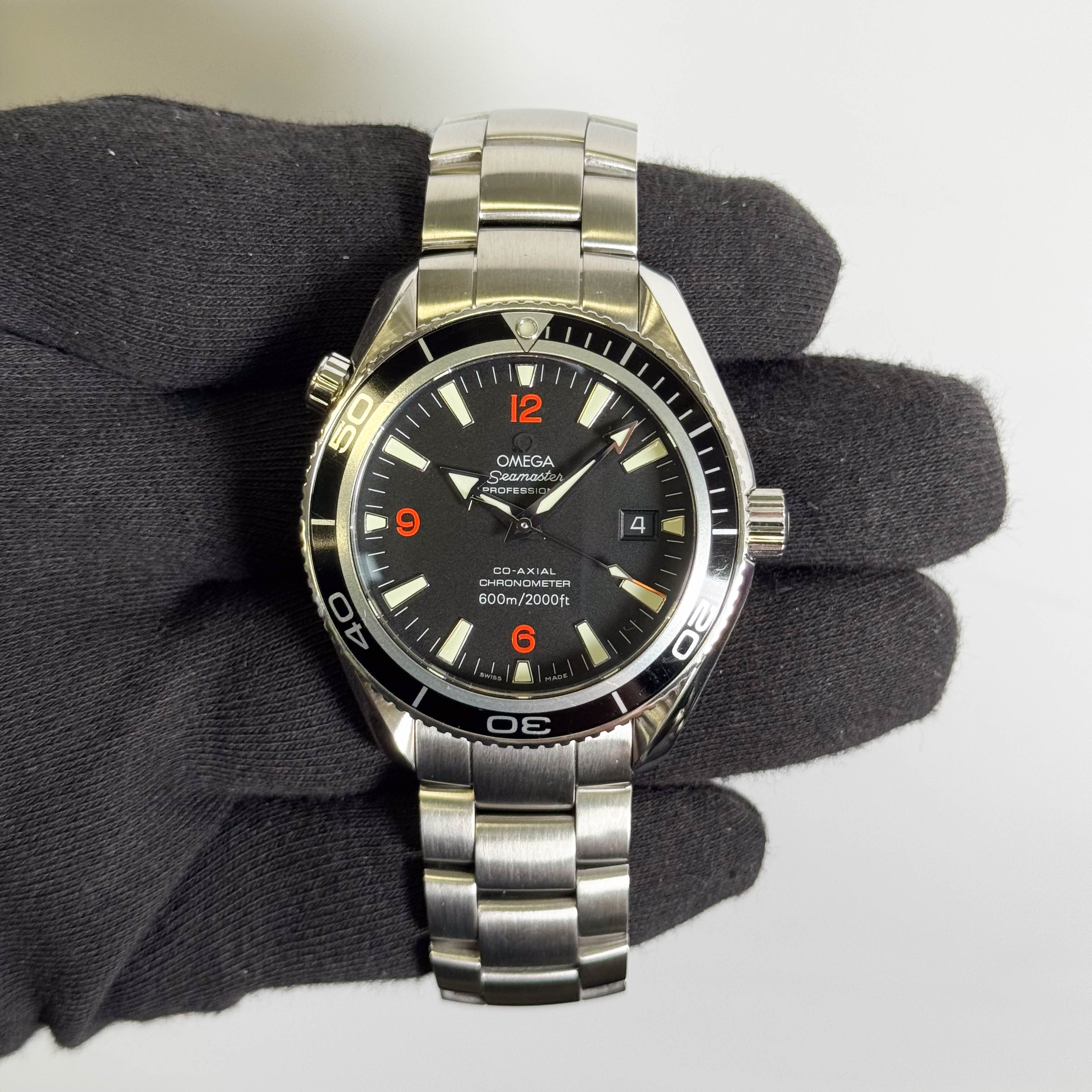 Omega Seamaster Planet Ocean Stainless Steel 42mm Black Stick Dial Watch Ref# 2200.51.00
