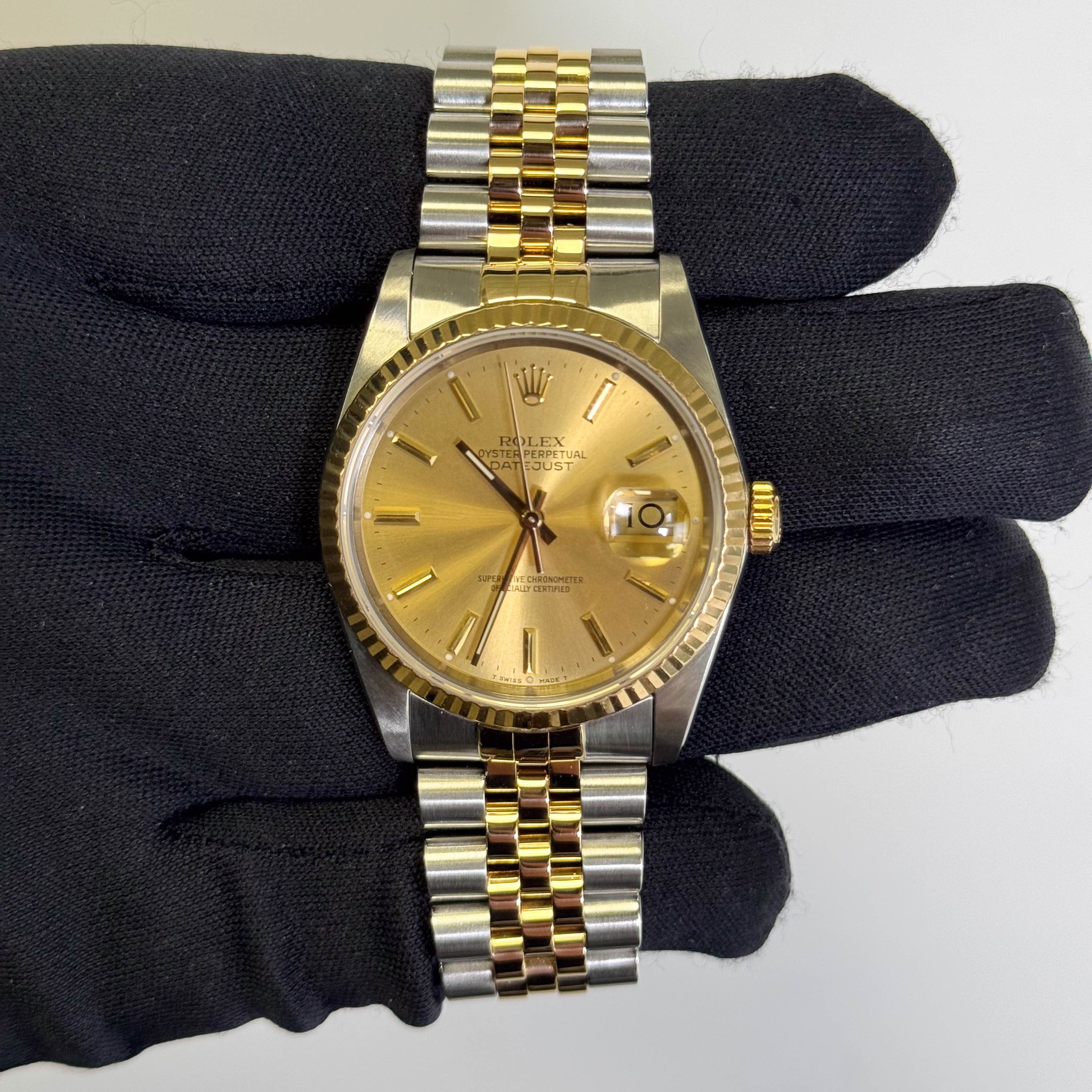 Rolex Datejust 36mm Champagne Dial Watch Ref# 16233