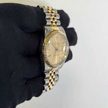 Rolex Datejust 36mm Champagne Dial Watch Ref# 16233
