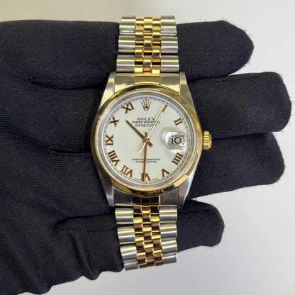 Rolex Datejust 36mm White Dial Watch Ref# 16203