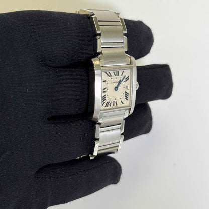 Cartier Tank 25mm White Dial Watch Ref# W51011Q3