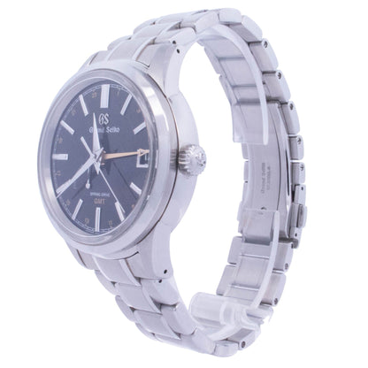 Grand Seiko Elegance GMT 40mm Stainless Steel 40mm Black Stick Dial Watch Reference# SBGE271G - Happy Jewelers Fine Jewelry Lifetime Warranty