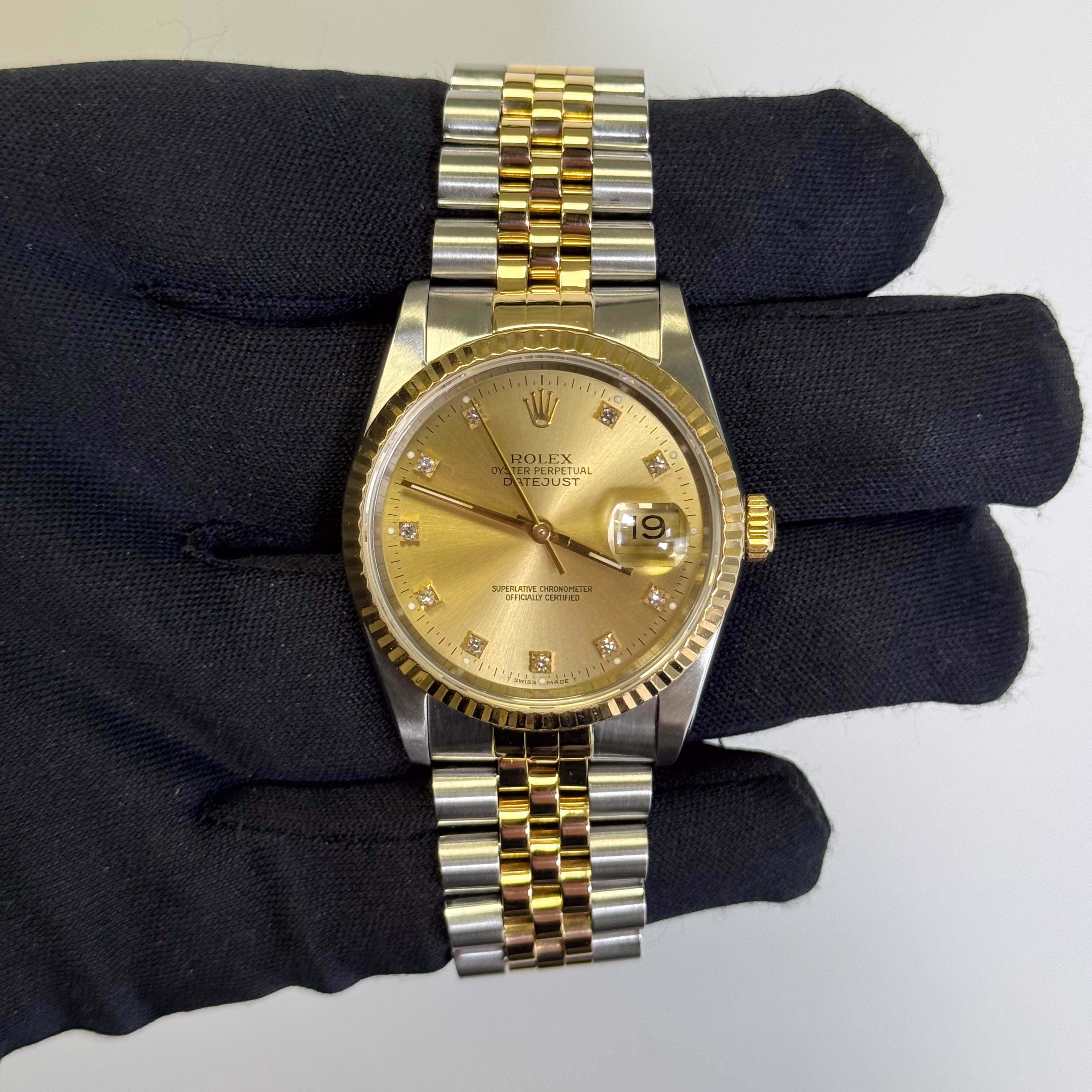 Rolex Datejust 36mm Champagne Dial Watch Ref# 16233