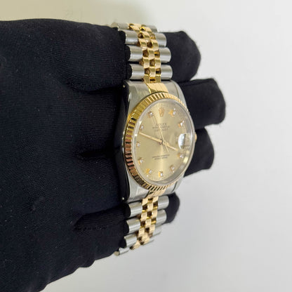 Rolex Datejust 36mm Champagne Dial Watch Ref# 16233 - Happy Jewelers Fine Jewelry Lifetime Warranty