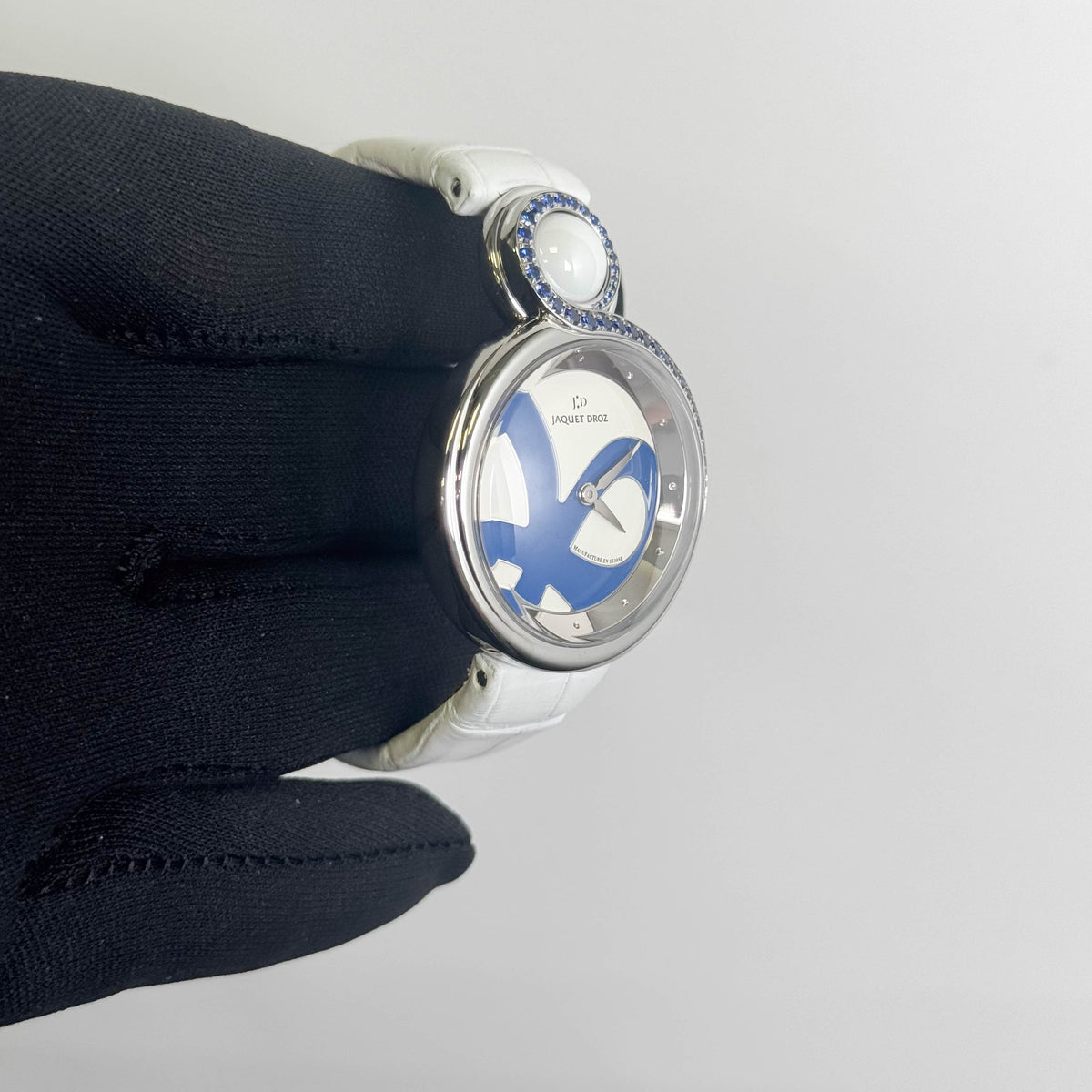 Jaquet Droz Elegance Paris Lady 8 Cloverleaf 35mm White/BlueDial Watch Ref# J014500242