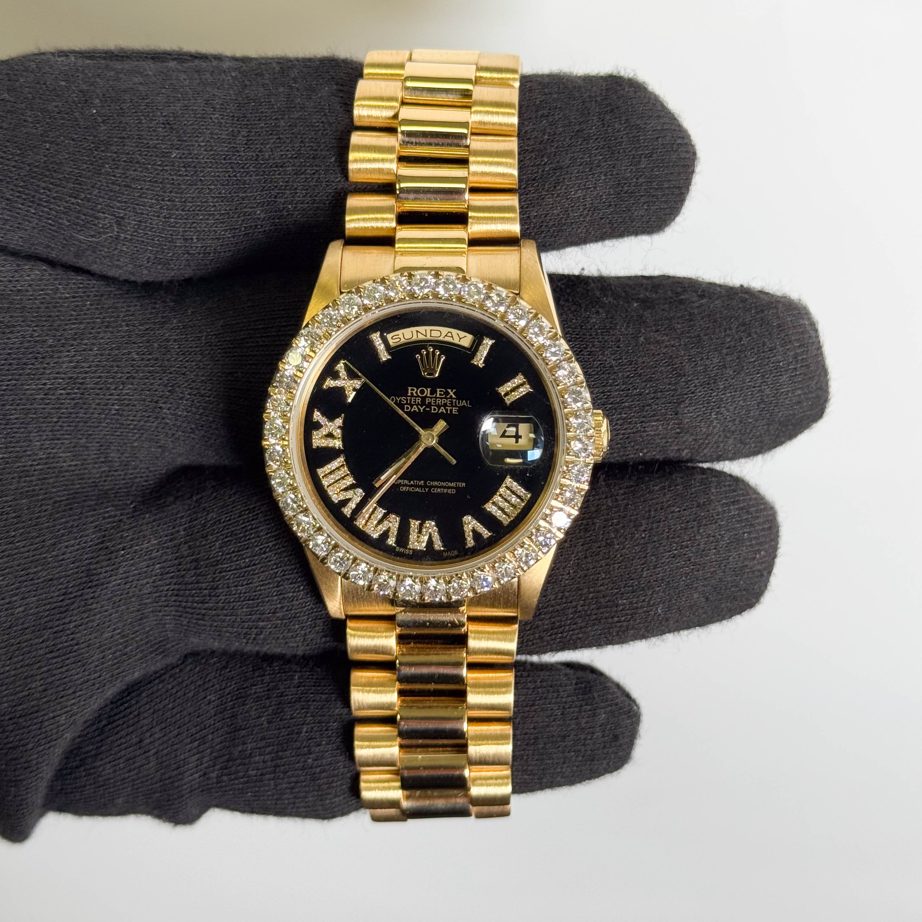 Rolex Day-Date 36mm Black Dial Watch Ref# 18238