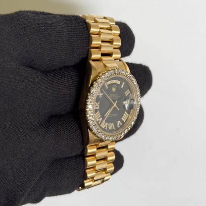 Rolex Day-Date 36mm Black Dial Watch Ref# 18238
