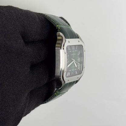 Cartier Santos 39mm Green Dial Watch Ref# WSSA0062