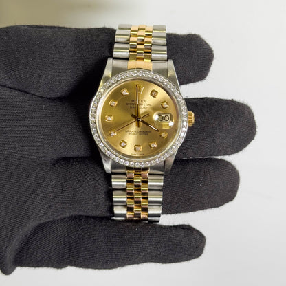 Rolex Datejust 36mm Champagne Dial Watch Ref# 16233